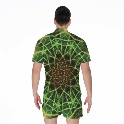 Sparkle Kaleidoscope Print Men's Rompers