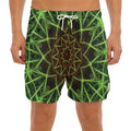 Sparkle Kaleidoscope Print Men's Split Running Shorts