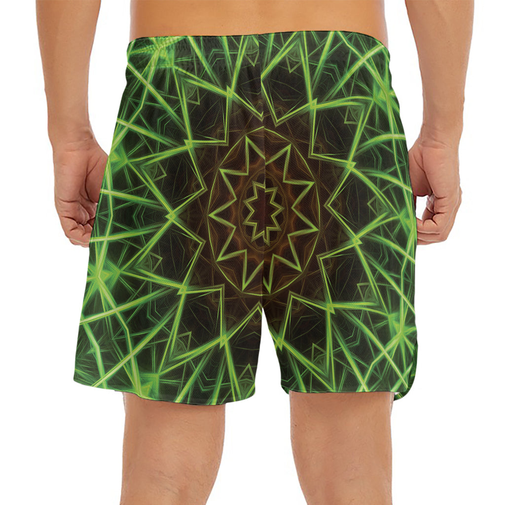 Sparkle Kaleidoscope Print Men's Split Running Shorts