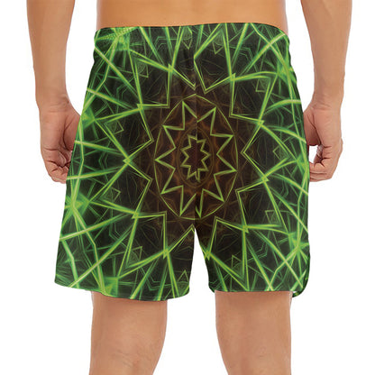 Sparkle Kaleidoscope Print Men's Split Running Shorts