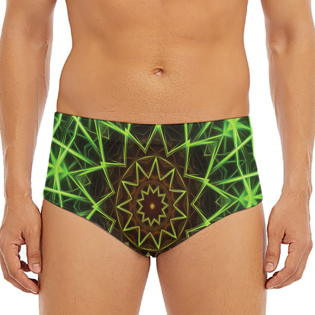 Sparkle Kaleidoscope Print Men's Triangle Swim Briefs