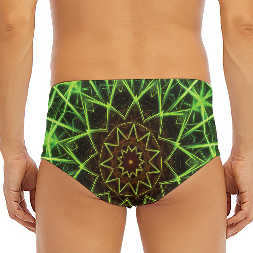 Sparkle Kaleidoscope Print Men's Triangle Swim Briefs