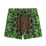 Sparkle Kaleidoscope Print Mesh Shorts