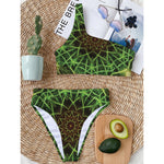 Sparkle Kaleidoscope Print One Shoulder Bikini Top