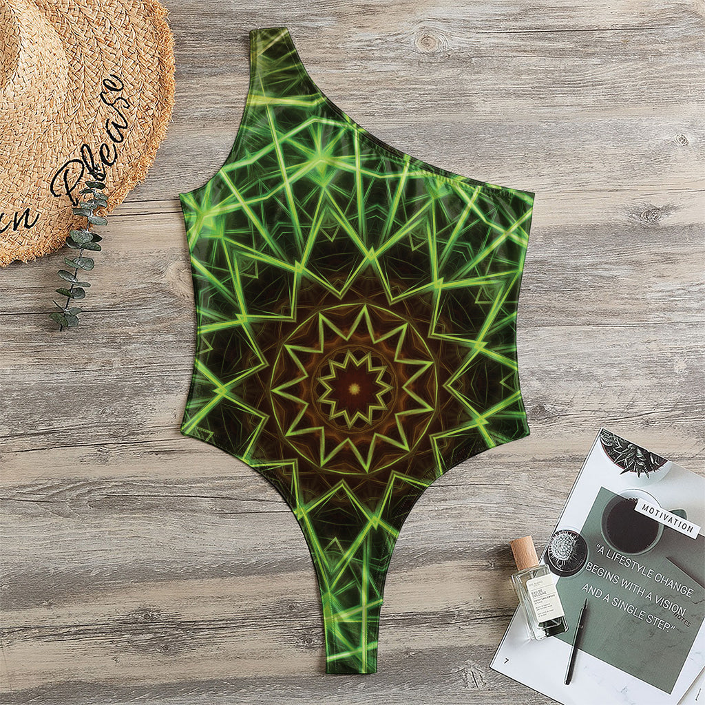 Sparkle Kaleidoscope Print One Shoulder Bodysuit
