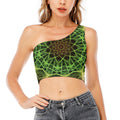 Sparkle Kaleidoscope Print One Shoulder Crop Top