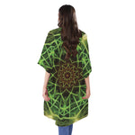 Sparkle Kaleidoscope Print Open Front Beach Cover Up