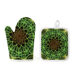 Sparkle Kaleidoscope Print Oven Mitt And Pot Holder Set