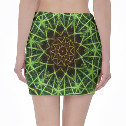 Sparkle Kaleidoscope Print Pencil Mini Skirt