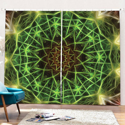 Sparkle Kaleidoscope Print Pencil Pleat Curtains