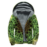 Sparkle Kaleidoscope Print Sherpa Lined Zip Up Hoodie