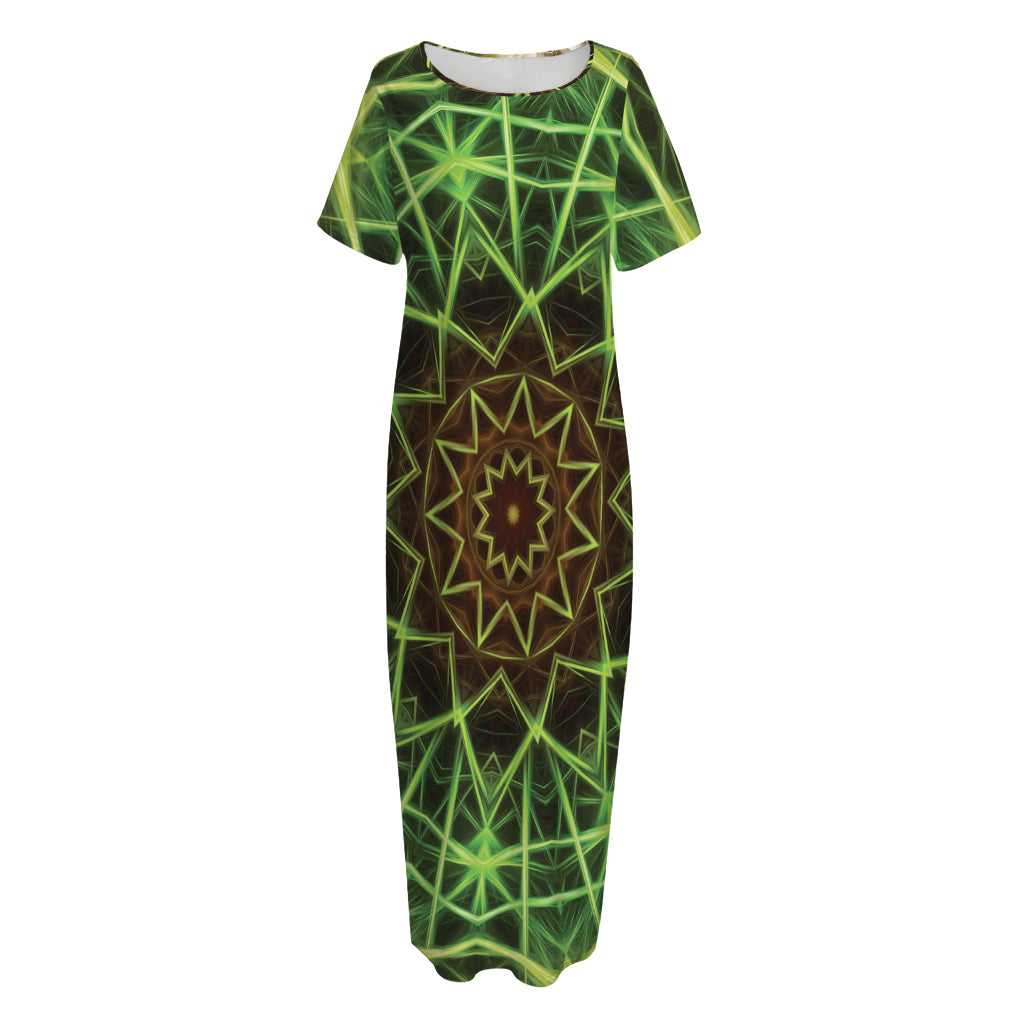 Sparkle Kaleidoscope Print Short Sleeve Long Nightdress