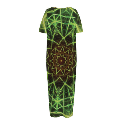 Sparkle Kaleidoscope Print Short Sleeve Long Nightdress