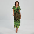 Sparkle Kaleidoscope Print Short Sleeve Maxi Dress