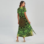 Sparkle Kaleidoscope Print Short Sleeve Maxi Dress