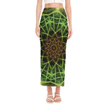 Sparkle Kaleidoscope Print Side Slit Maxi Skirt
