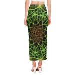 Sparkle Kaleidoscope Print Side Slit Maxi Skirt