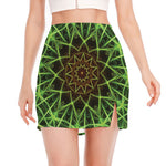 Sparkle Kaleidoscope Print Side Slit Mini Skirt