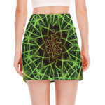 Sparkle Kaleidoscope Print Side Slit Mini Skirt