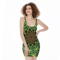 Sparkle Kaleidoscope Print Sleeveless Bodycon Dress