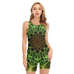 Sparkle Kaleidoscope Print Sleeveless One Piece Swimsuit