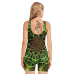 Sparkle Kaleidoscope Print Sleeveless One Piece Swimsuit