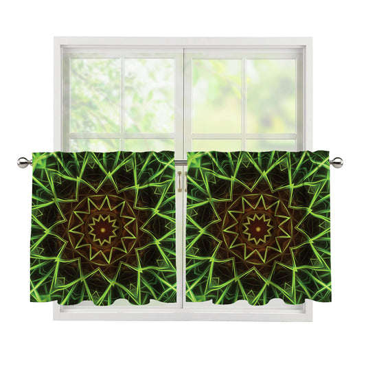 Sparkle Kaleidoscope Print Tier Curtains