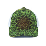 Sparkle Kaleidoscope Print White Mesh Trucker Cap
