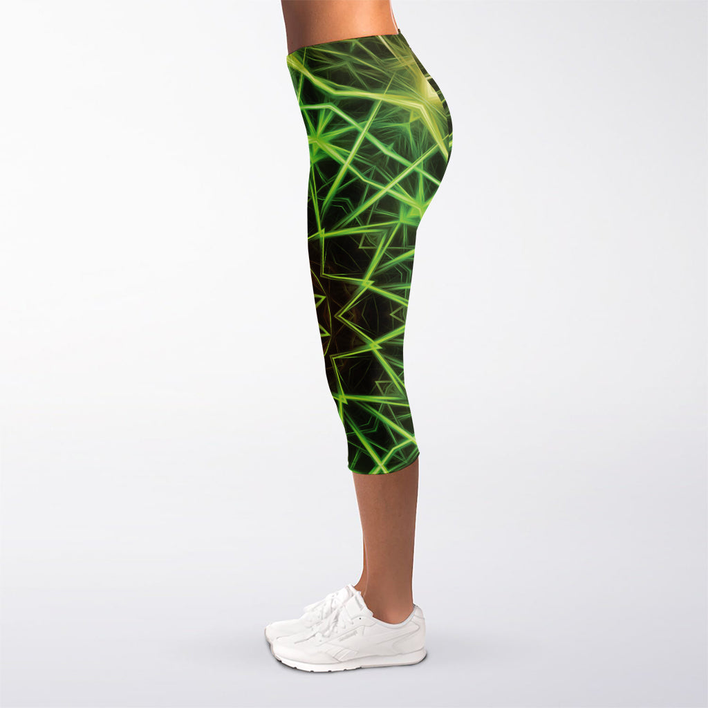 Sparkle Kaleidoscope Print Women's Capri Leggings