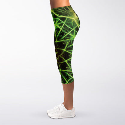 Sparkle Kaleidoscope Print Women's Capri Leggings