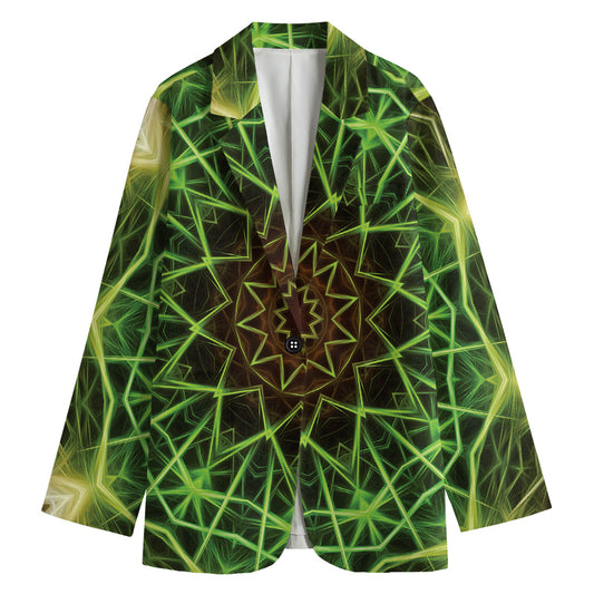 Sparkle Kaleidoscope Print Women's Cotton Blazer
