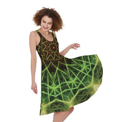 Sparkle Kaleidoscope Print Women's Sleeveless Dress