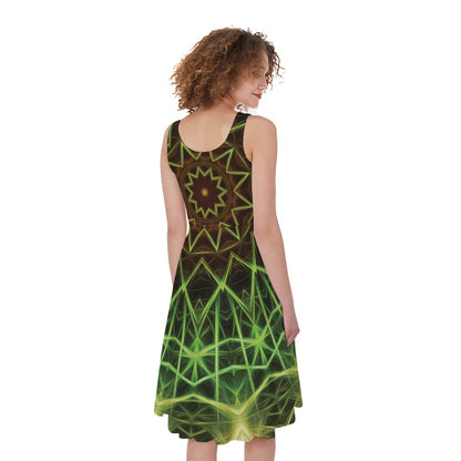 Sparkle Kaleidoscope Print Women's Sleeveless Dress