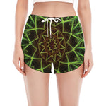 Sparkle Kaleidoscope Print Women's Split Running Shorts