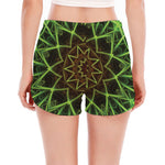 Sparkle Kaleidoscope Print Women's Split Running Shorts