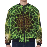 Sparkle Kaleidoscope Print Zip Sleeve Bomber Jacket