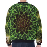 Sparkle Kaleidoscope Print Zip Sleeve Bomber Jacket