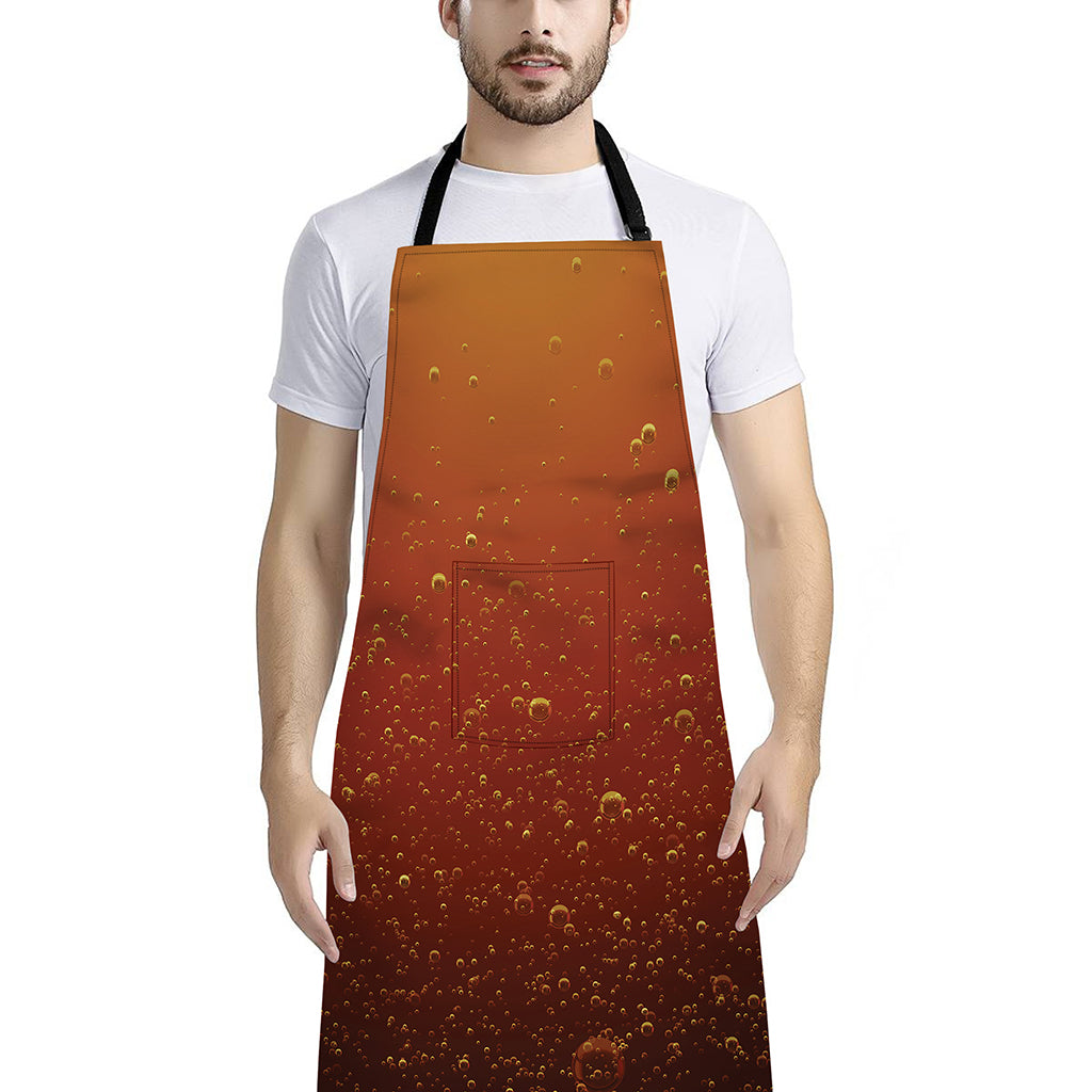 Sparkling Cola Print Bib Apron With Pocket