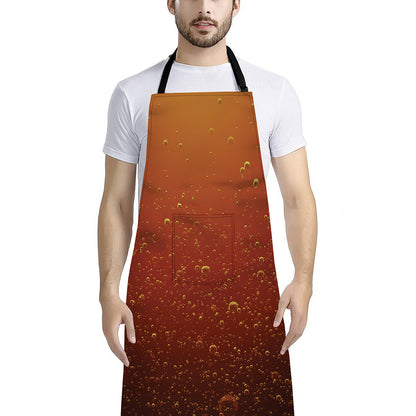 Sparkling Cola Print Bib Apron With Pocket