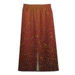 Sparkling Cola Print Cotton Front Slit Maxi Skirt