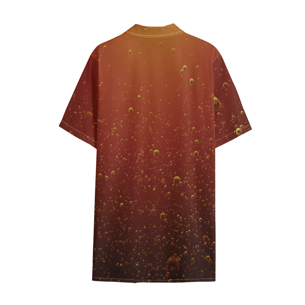 Sparkling Cola Print Cotton Hawaiian Shirt