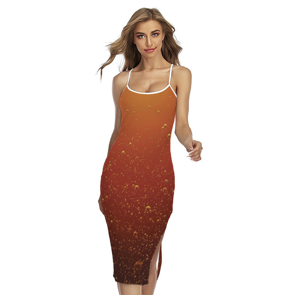 Sparkling Cola Print Cross Back Cami Dress