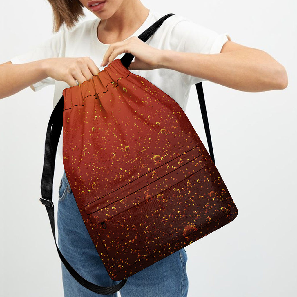 Sparkling Cola Print Drawstring Backpack