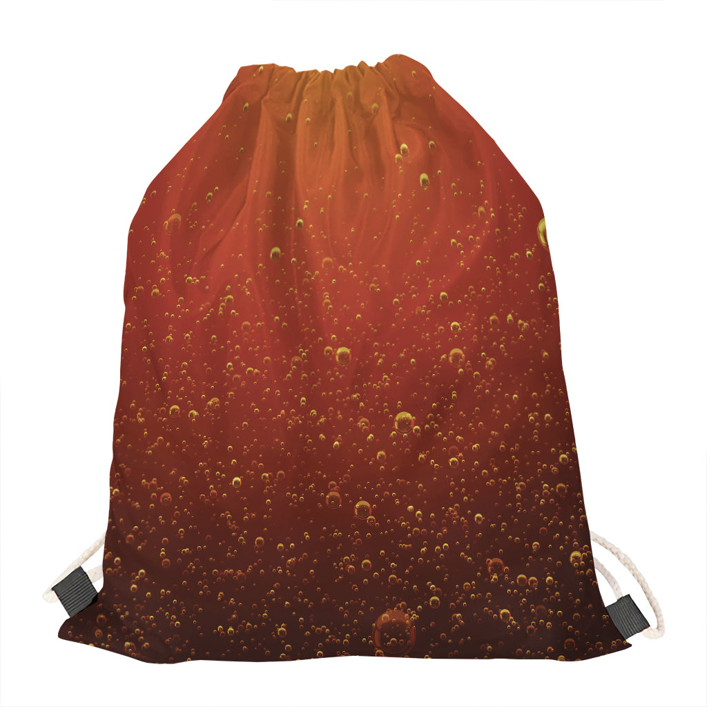 Sparkling Cola Print Drawstring Bag