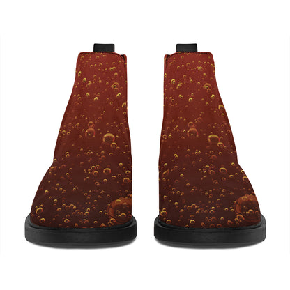 Sparkling Cola Print Flat Ankle Boots
