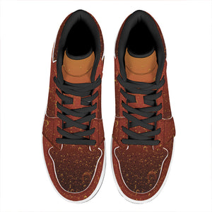 Sparkling Cola Print High Top Leather Sneakers