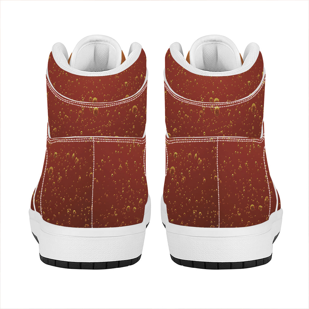 Sparkling Cola Print High Top Leather Sneakers