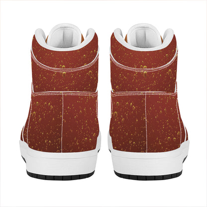 Sparkling Cola Print High Top Leather Sneakers