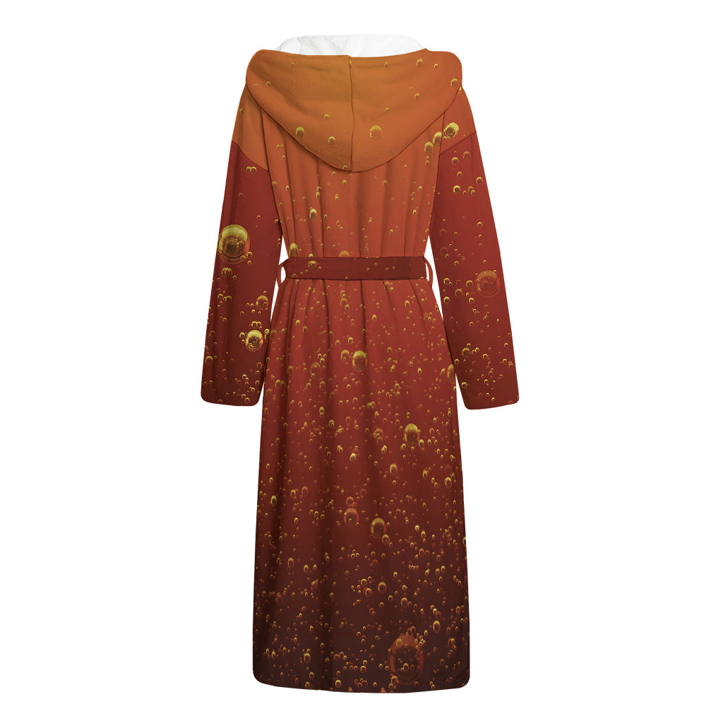 Sparkling Cola Print Hooded Bathrobe
