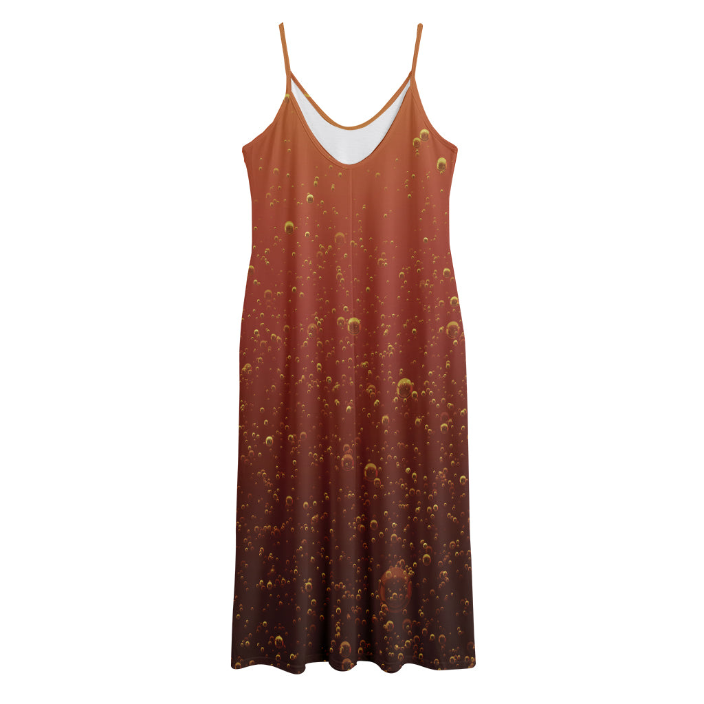 Sparkling Cola Print Jersey Midi Cami Dress